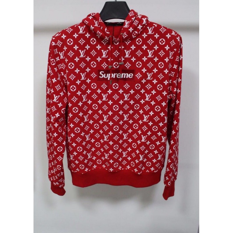 Supreme x lv black bagpack red low
