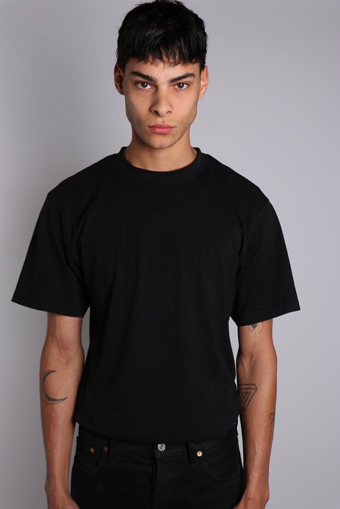 Model basile male polaroid shirt balck tattoos 687x1030