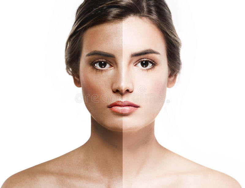 Woman tan half face beautiful portrait studio 64311588
