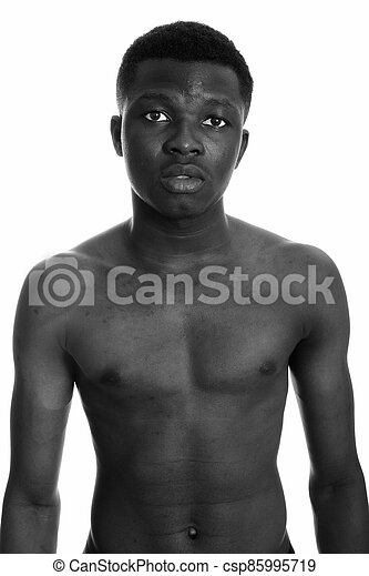 Studio shot of young black african man picture csp85995719