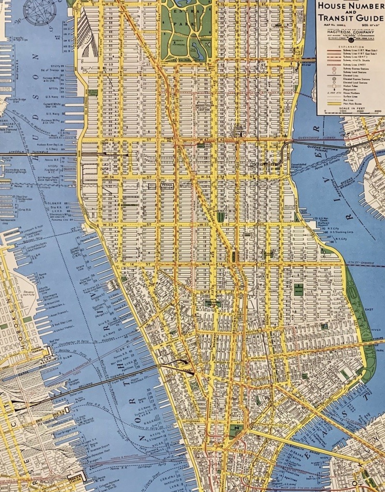 Cavallini new york city map cavallini poster print