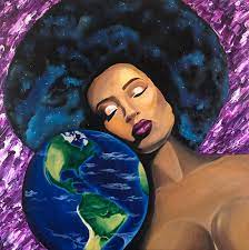 Beautiful Black Woman Mother Earth Original Painting | Etsy
