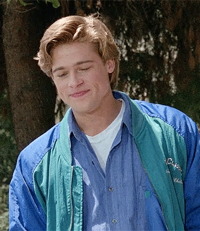 Brad pitt shaking head gif insane soft features gigachad