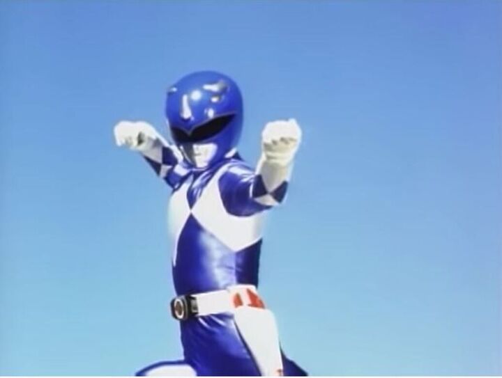 Kimberly in Migthy Mophin blue ranger body