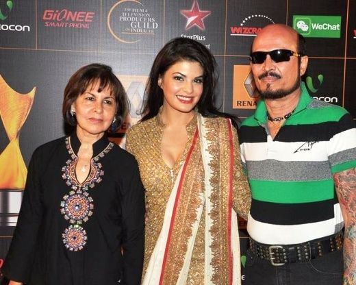 Jacqueline Fernandez with her parents