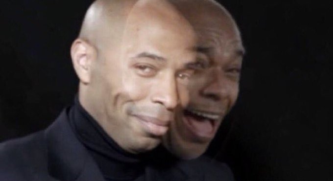 Theiry henry laughing arsenal meme jfl