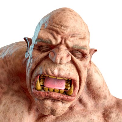 Ogre man is crying in white background 400 233161766