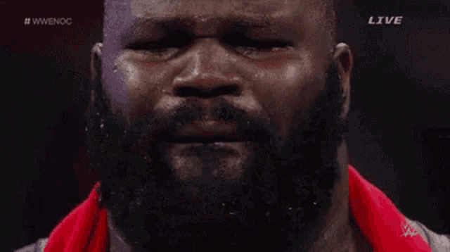 Mark henry laughing bending head ultimate evisceration gif