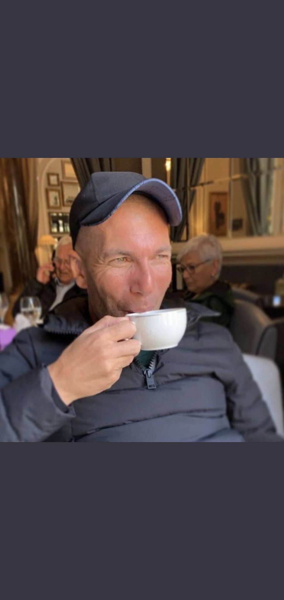 Funny zidane meme sipping tea cofee hmm lol