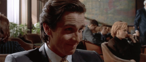 Laughing christian bale