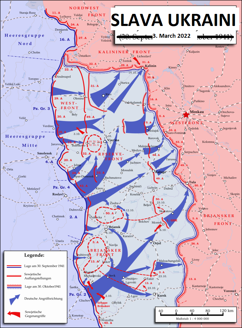 Karte Kesselschlachte bei Vjazma und Brjansk 1941 Karte Kesselschlachte bei Vjazma und Brjansk 1941