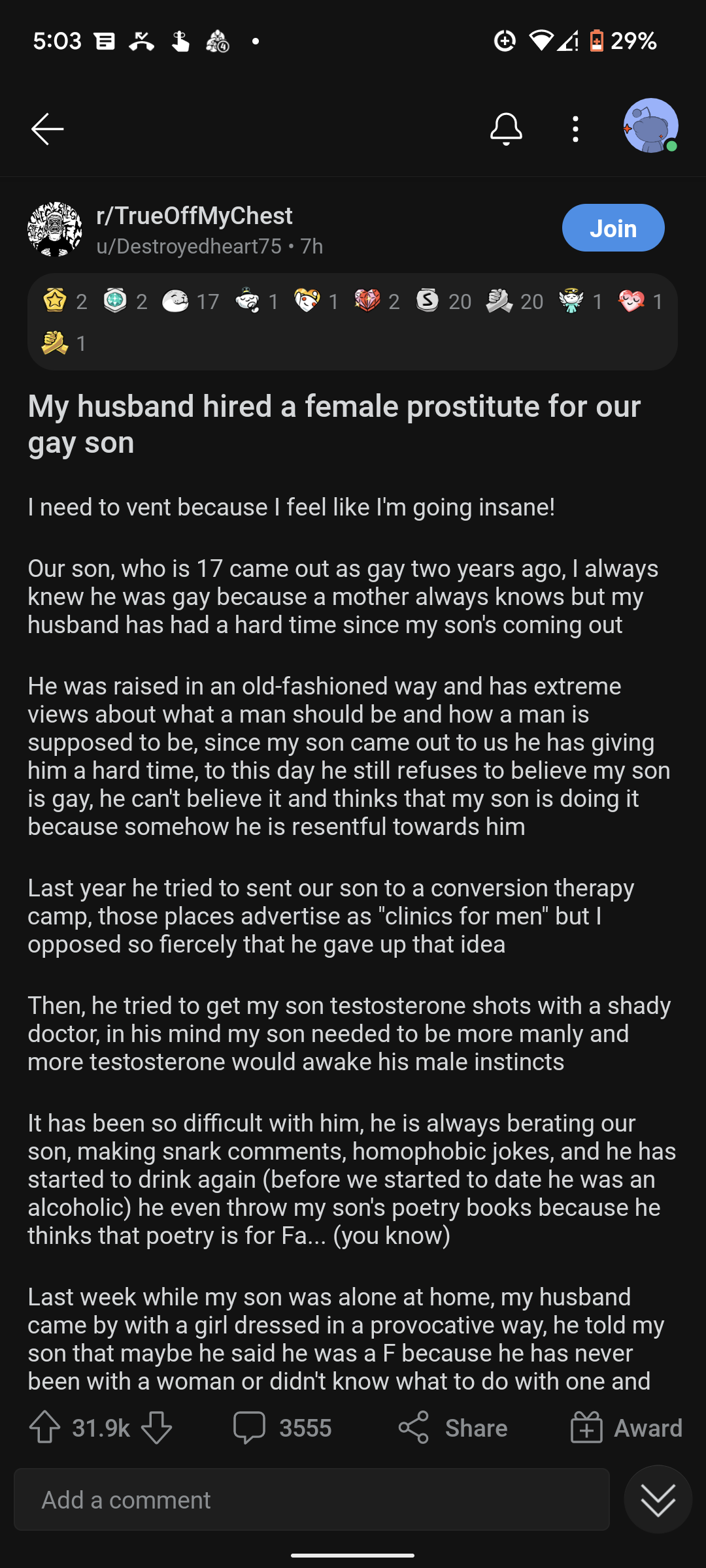 Based father hires a prostitute for gay son