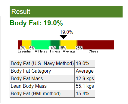 Body fat percentage