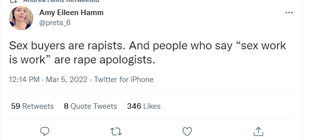 Roastie thinks being  a hooker means the guys she fucks is rape