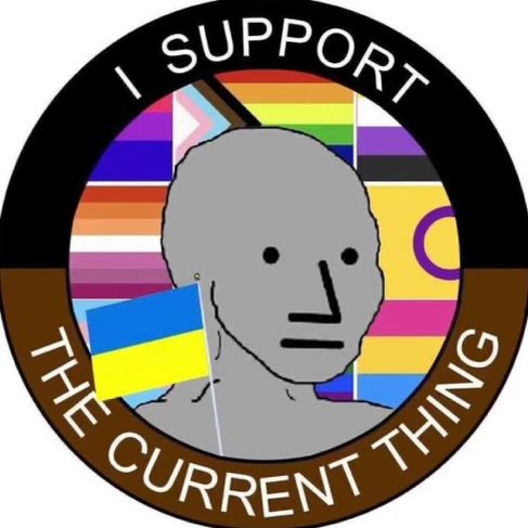 I support the current thing wojak   sheep wojak