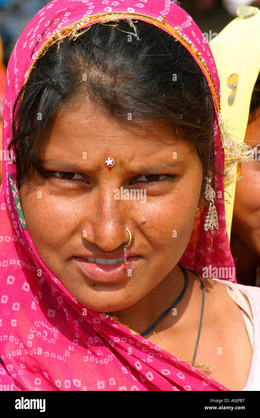 Rajasthani woman at the camel fair at pushkar rajasthan india A0JPBT