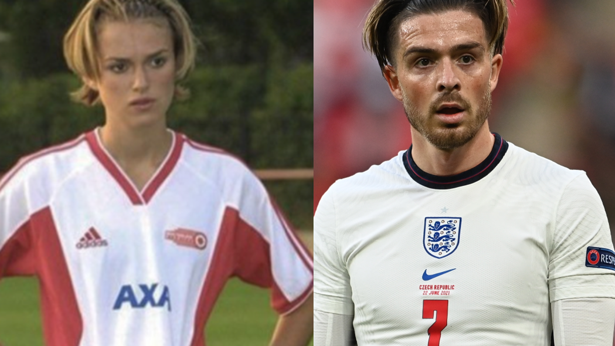 Keira knightley left and jack grealish
