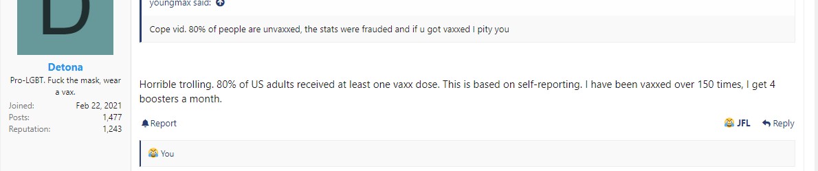 Detona is trolling about vaccines