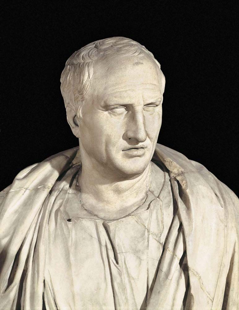 Marcus Tullius Cicero detail marble bust Capitoline