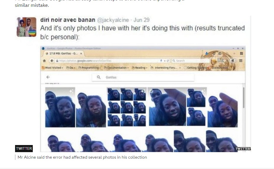 AI thinks blacks are gorillas 2