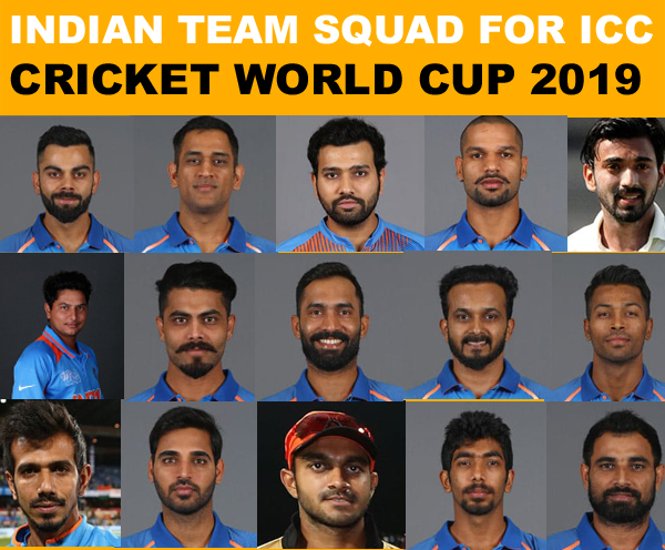 Cricket World Cup 2019 Indian Team Players Full List