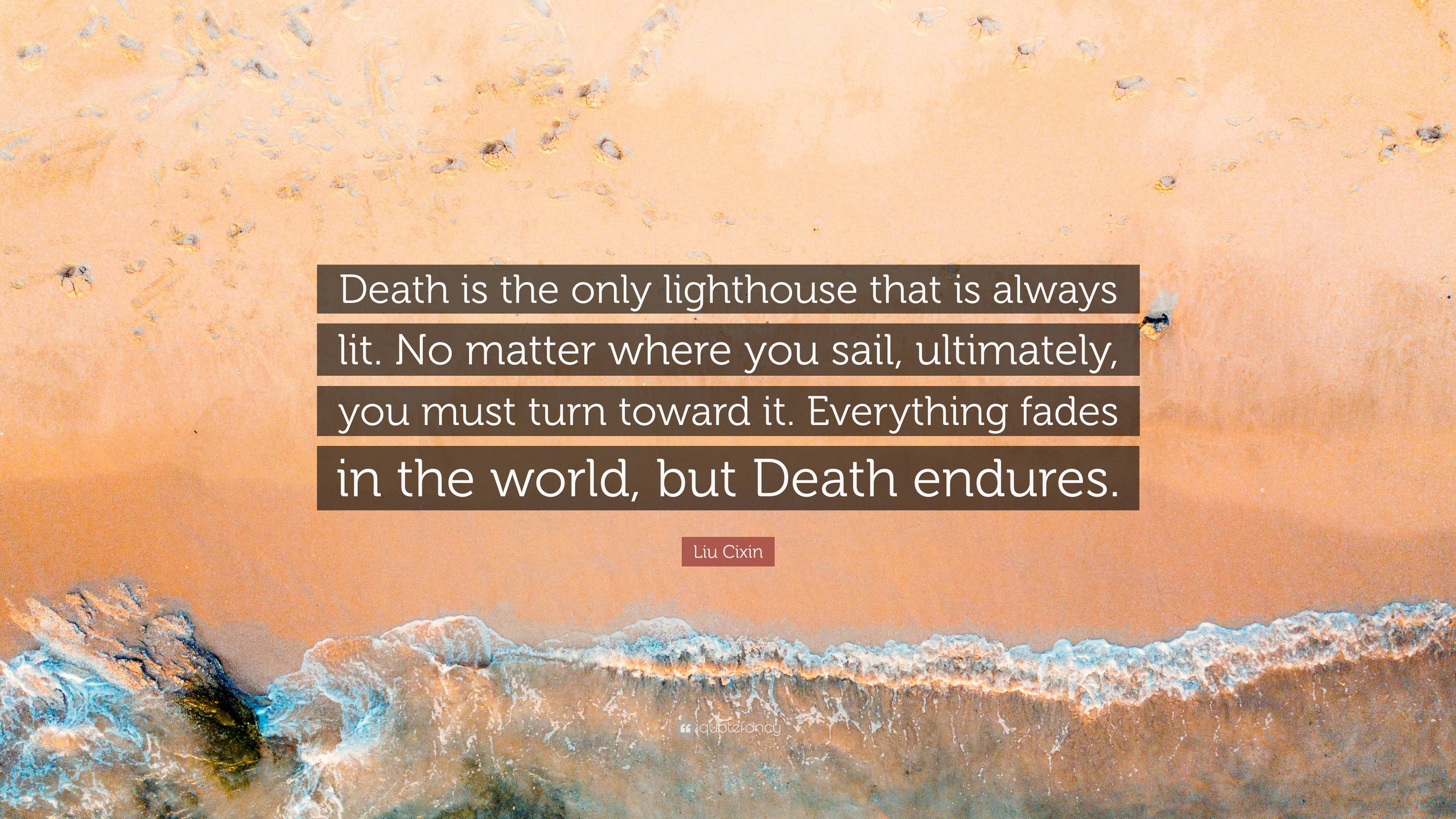 7074339 Liu Cixin Quote Death is the only lighthouse that is always lit No