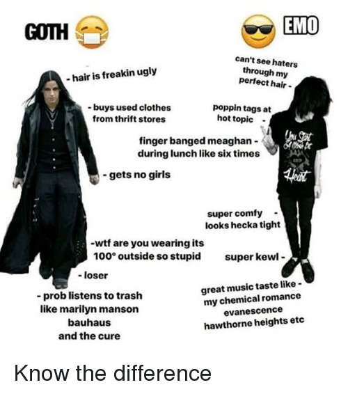 Goth vs emo