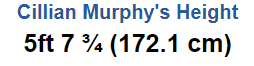 Cillian murphy height