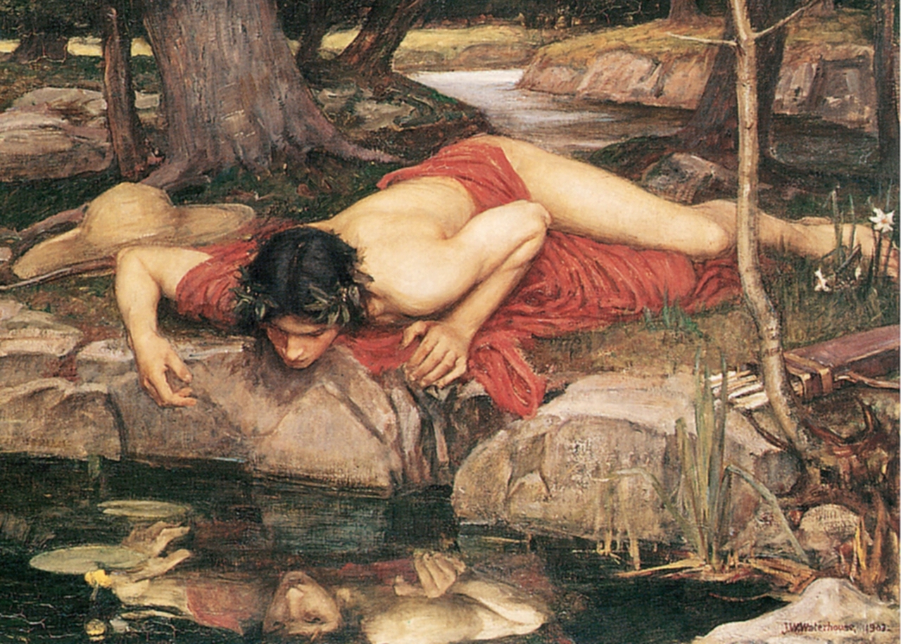 Detalj av echo och narcissus john william waterhouse