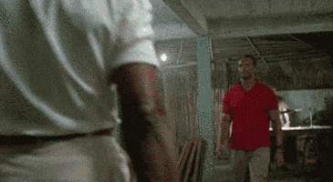 Arnold and black guy handshake face off two legendary gif