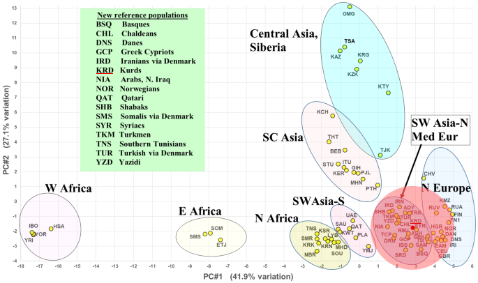 Kurd genetic distance