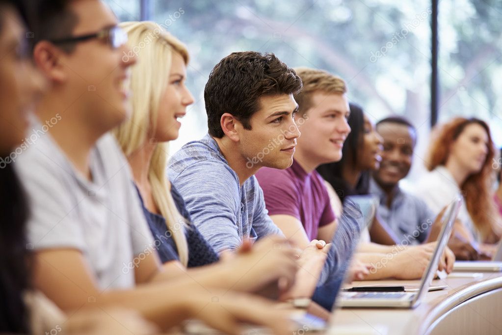 Depositphotos 48461417 stock photo class of university students using