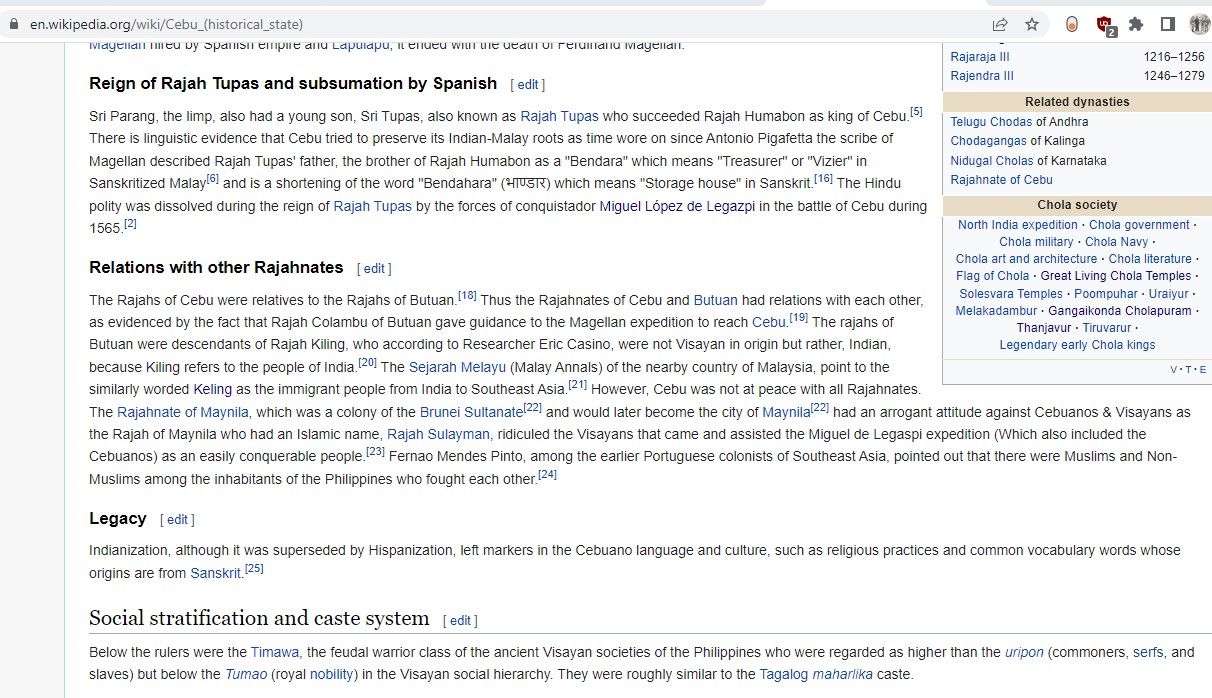Chola Tamils in South East Asia Phillipines