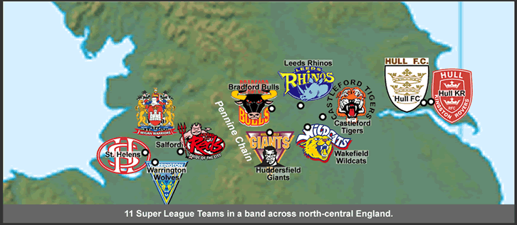 Rugby league region of north central england
