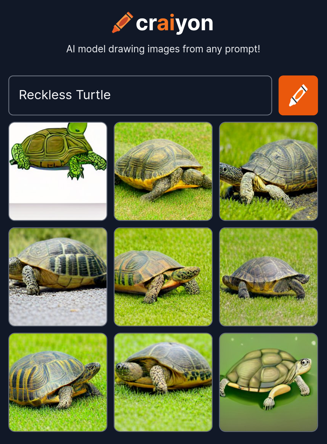 Craiyon 041415 Reckless Turtle