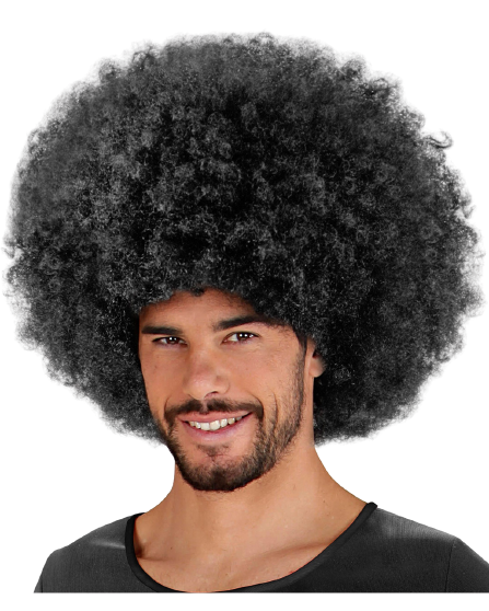 Schwarze mega afro peruecke unisex schwarze ultra lockenperuecke faschingsperuecke black mega 