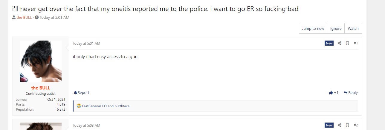 Oneitis reported him to the police