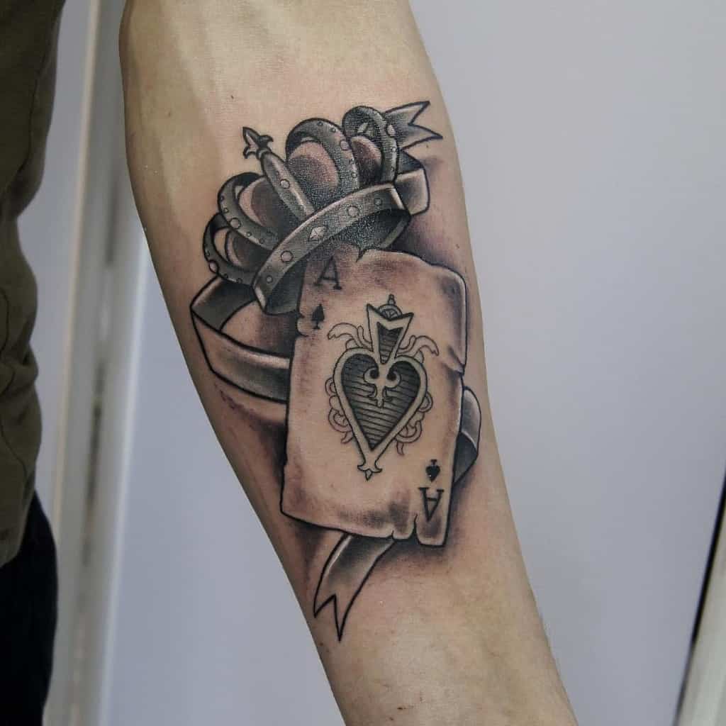Black and grey ace of spades tattoo moonchildvisualart