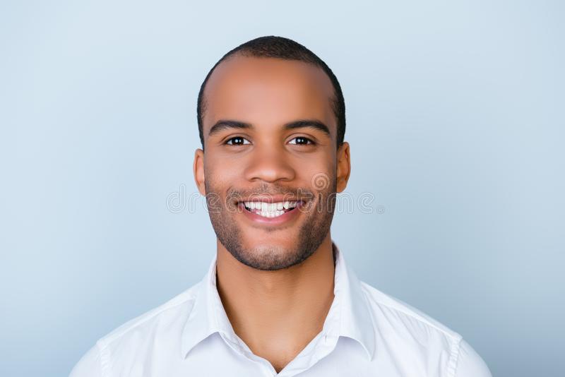Successful excited young mulatto african man banker bristle successful excited young mulatto a