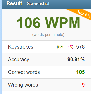Typing speed