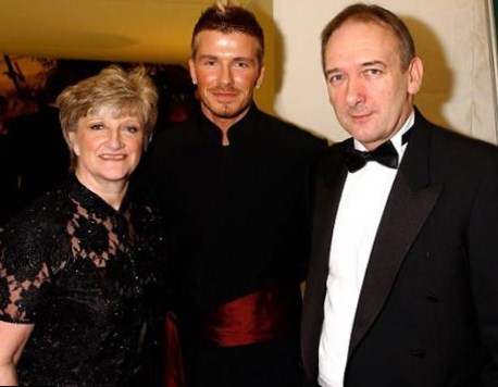 David beckham with parents
