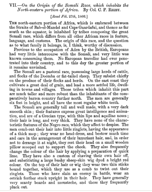 Screenshot 2022 10 24 at 17 10 01 On the Origin of the Somali Race Which Inhabits the North Ea