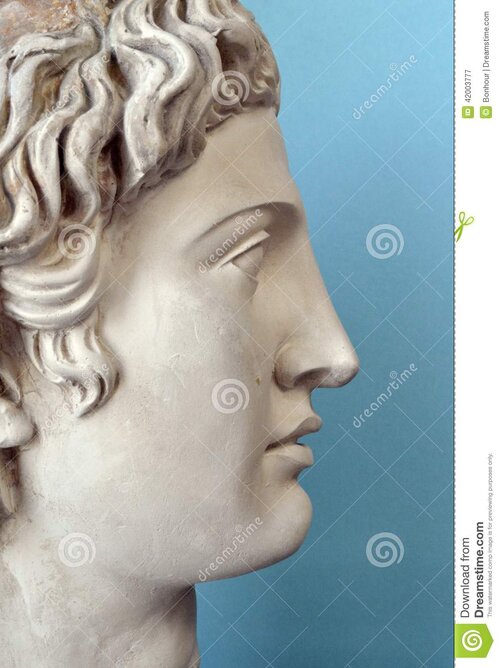 Apollo s profile portrait ancient greek god light 42003777
