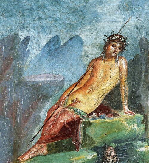 Narcissus on a Pompeian fresco