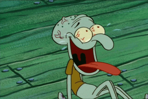 Squidward laughing