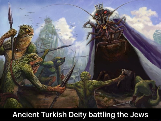 Ancient Turkish Deity Battling the Jews