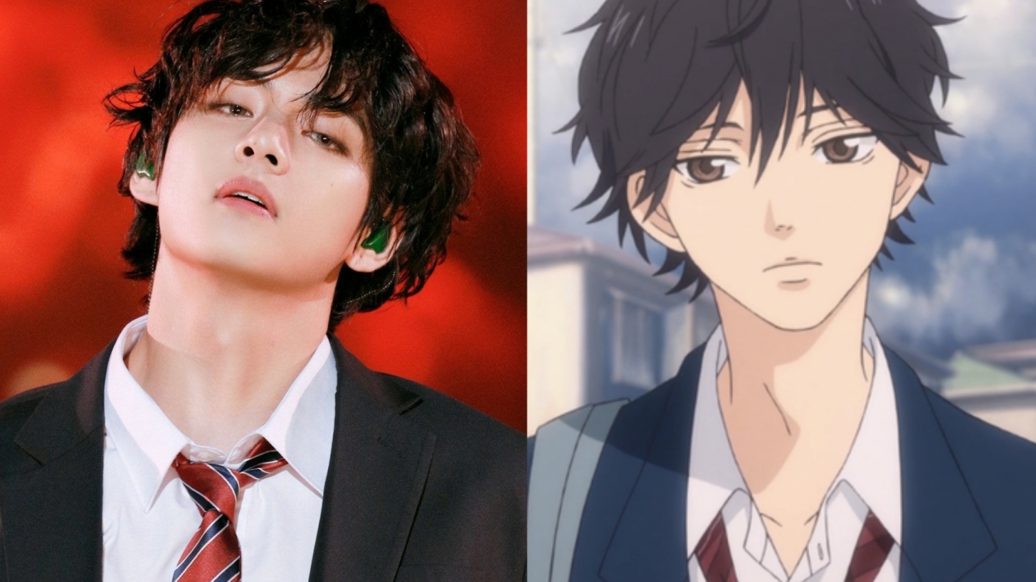 Bts v dubbed as real life anime character after fans uploaded comparison images