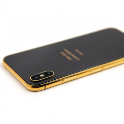 Custom 24kt gold for iPhone x housing wireless charger black back glass 250x250