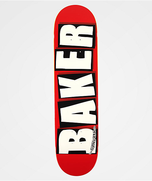 Baker Brand Logo White  Red 80  Skateboard Deck  320197 front US