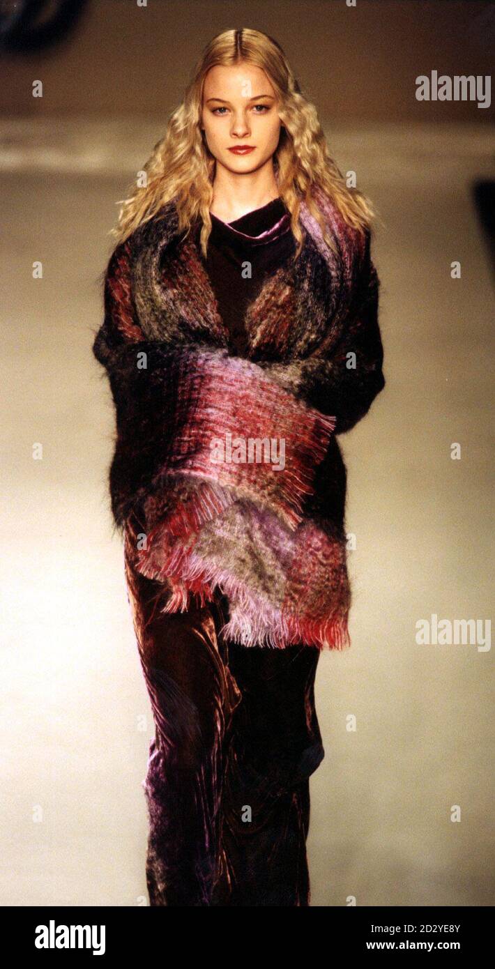 Pa news photo 21298 a model wears a dress and shawl from the helen david english eccentrics au